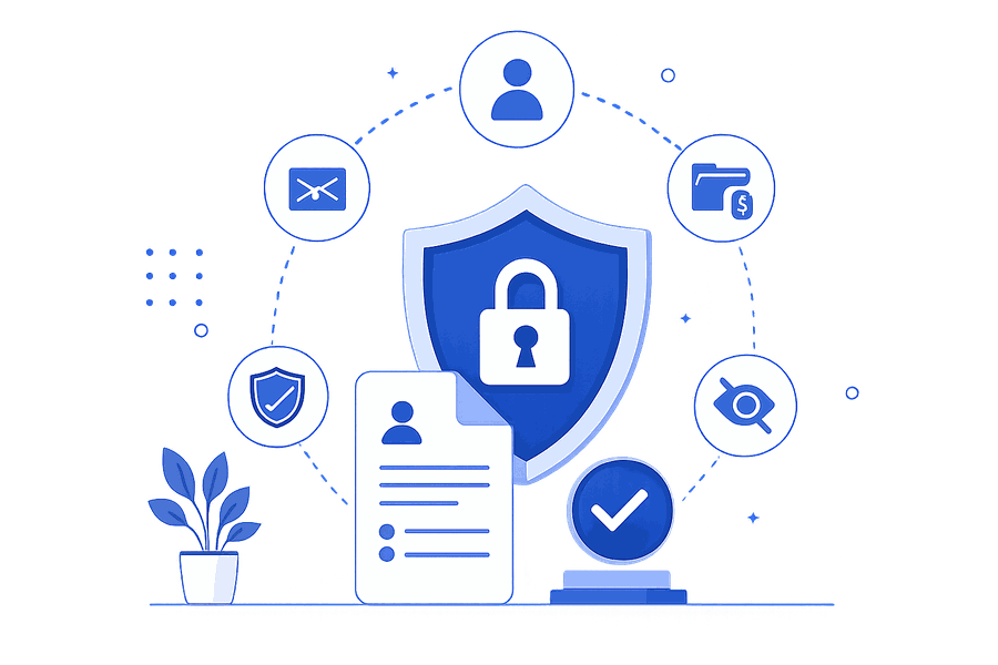 Data privacy and security illustration